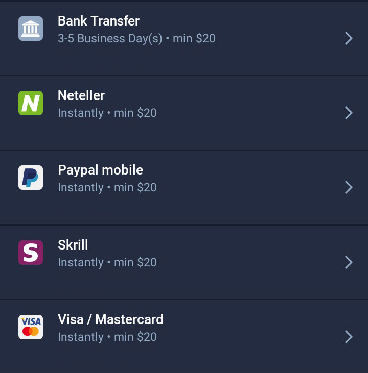 Android app deposit money