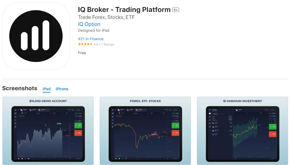 Download IQBroker application for iOS