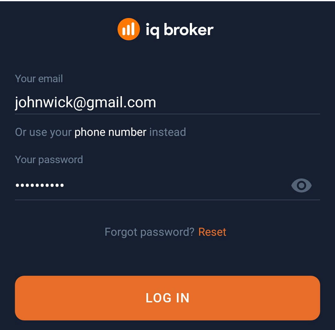 IQBroker - Log into iOS app